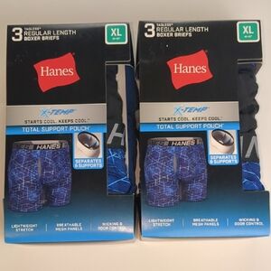 Hanes Men's Blue Boxer Briefs 6 Pair XL